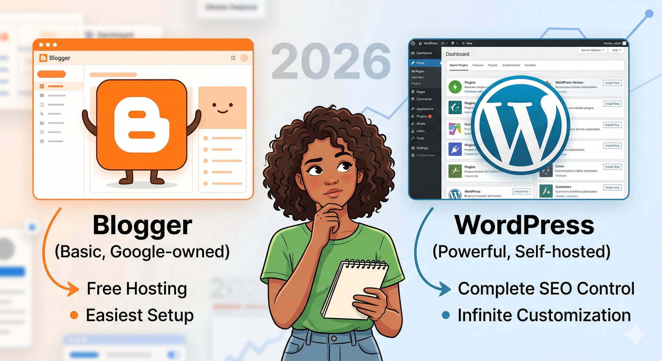 Blogger 🧡 vs WordPress 💙 (2026 Edition)!