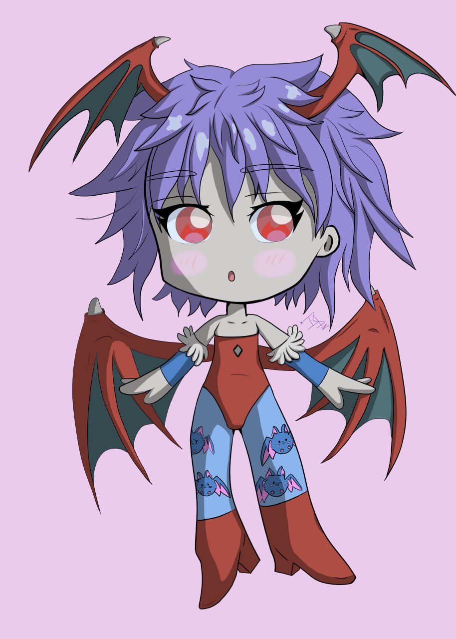 Lilith aensland chibi. Dibujo digital, práctica. 