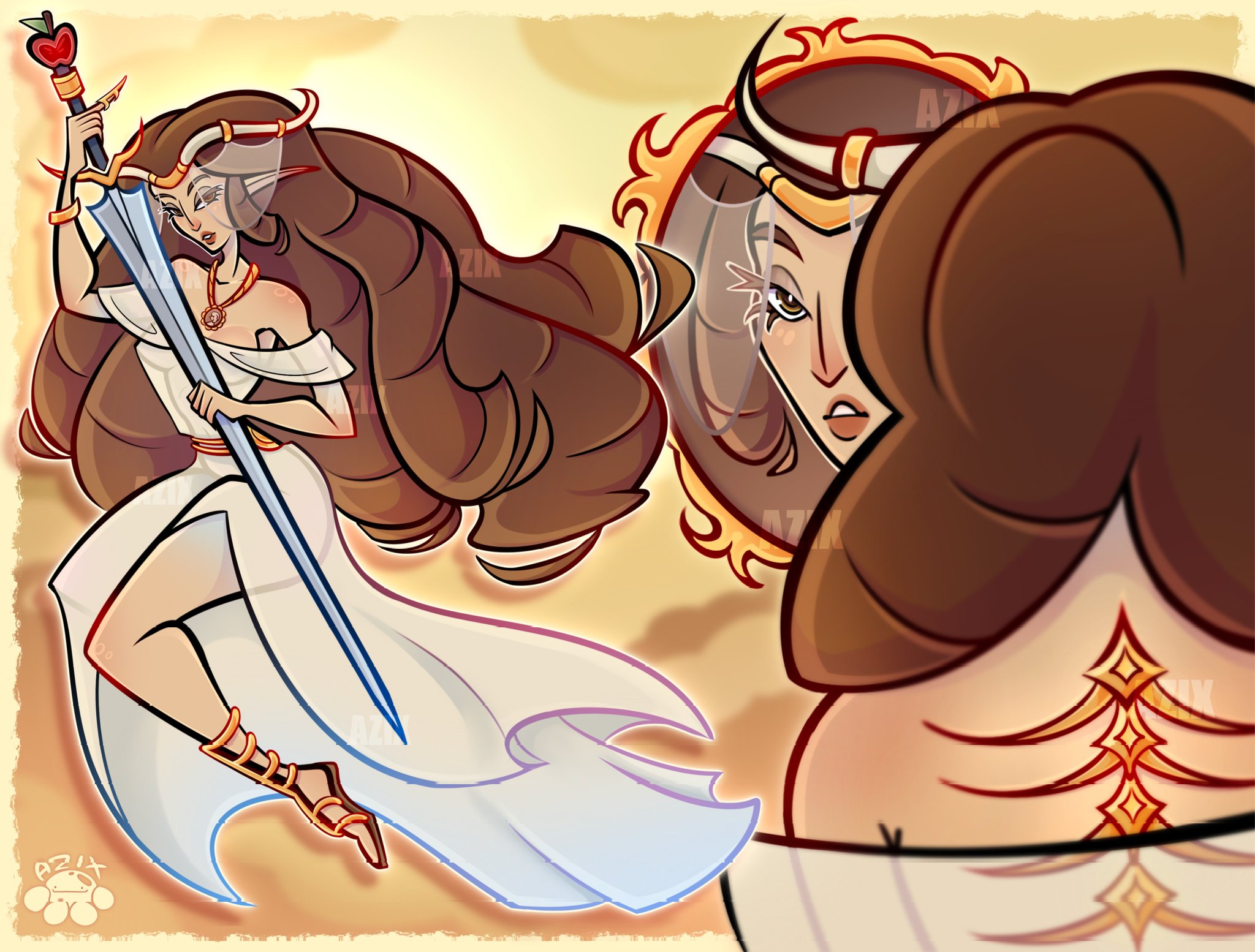 
«Veiled Panus was a goddess, the embodiment of unconditional love and compassion, whose protection was sought by thousands of mortals. But when the world she had so carefully nurtured was drowned in the blood of those who once raised their prayers to her, she could no longer remain indifferent, silently watching from her Celestial Halls. And so she descended into the mortal realm to restore trampled justice»
"Every desperate prayer reaches me… but after it comes the eternal silence"