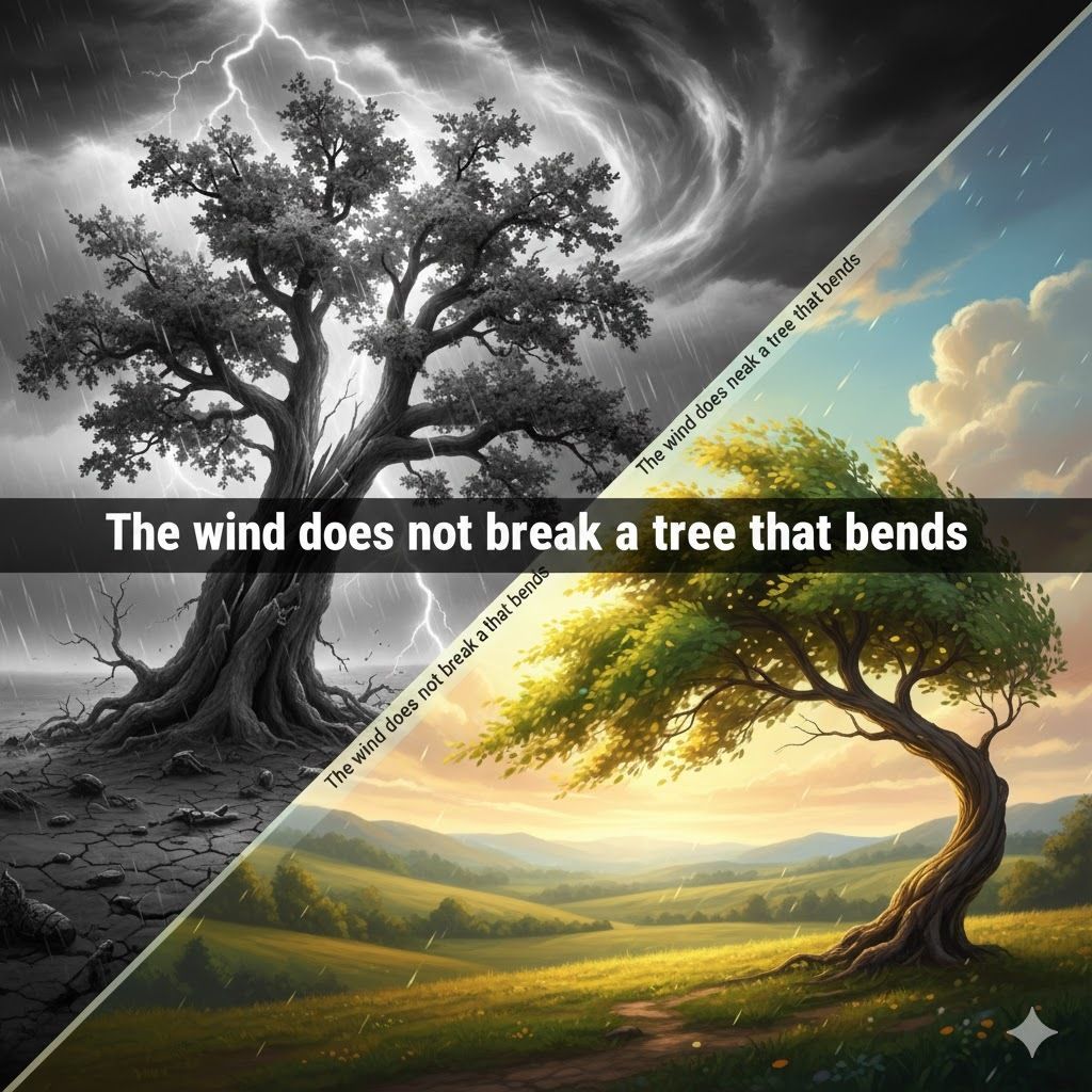 The wind does not break a tree that bends.