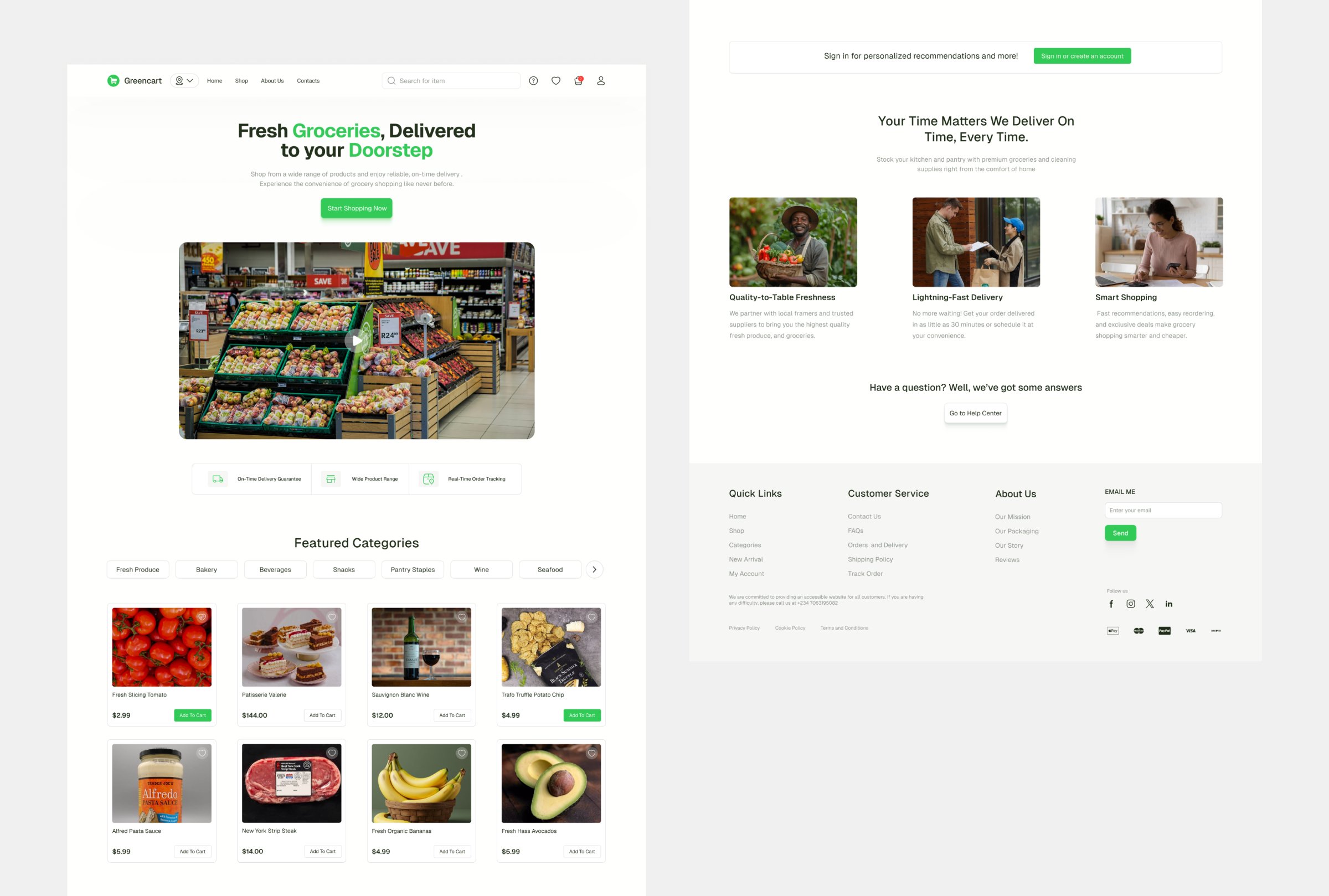 Design a user-friendly and efficient e-commerce website for Greencart.