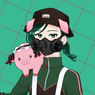 緑クーピーな豚。